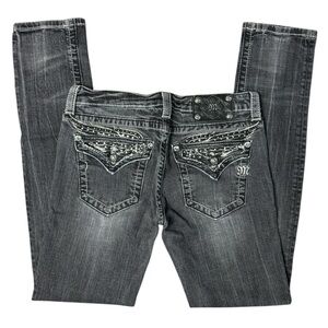 Miss Me | Grey Bling Wing Skinny Jeans Pocket Flap Size 29 Style JP5330S6